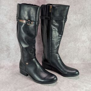 Women’s Tommy Hilfiger Genovese-F Leather Boots Size 9 M Black Multi LL